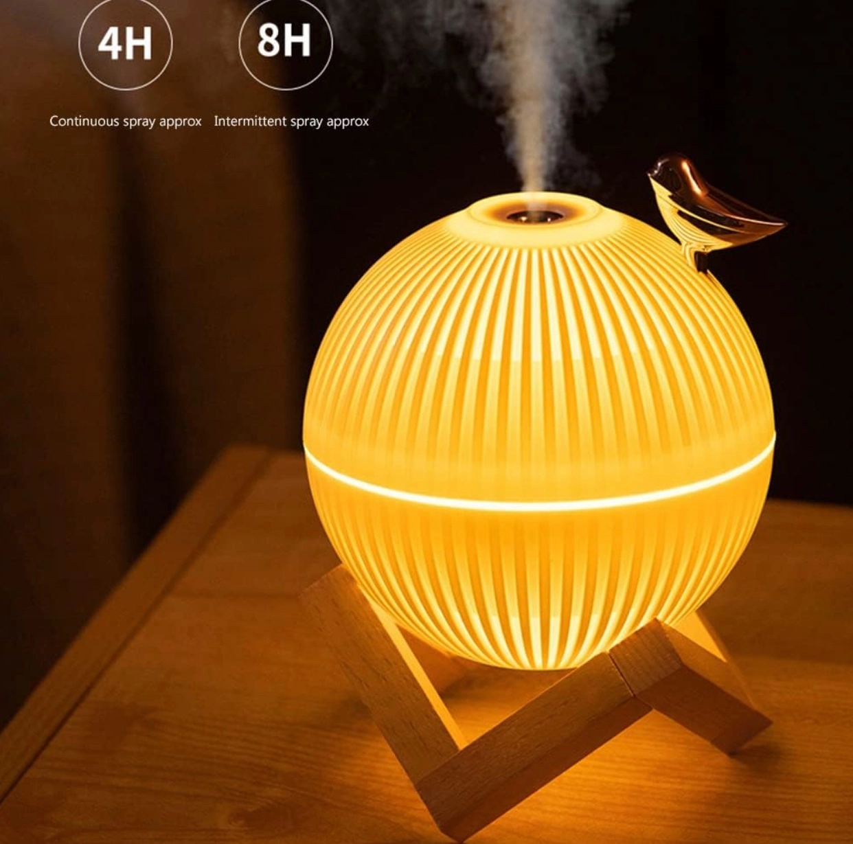 img_4220.webp Lampe Lune Avec Humidificateur D'Air Oiseau - Diffuseur de Parfum - Brumisateur USB – Image 1