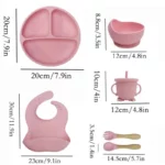 Set Repas Bébé en Silicone 6 Pièces – Sécurisé et Antidérapant – Image 5