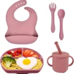 Set Repas Bébé en Silicone 6 Pièces – Sécurisé et Antidérapant – Image 3