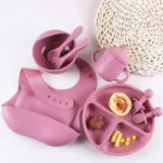 Set Repas Bébé en Silicone 6 Pièces – Sécurisé et Antidérapant – Image 8