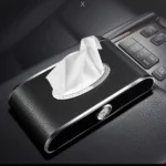 Boîte à Mouchoirs Voiture en Cuir PU Avec Montre – Support Accoudoir Élégant – Image 7