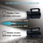 Lampe Torche LED S900 - Rechargeable - Trois Modes D'éclairage LED - Puissante - Usage D'urgence - Résistante À L'eau – Image 3