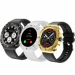 Coffret Montre Connectée Pour Homme Contient 3 Faces Et 2 Sangles - Bouton Rotatif - ECG - Bluetooth - Appels - Résistante À L'eau – Image 8