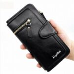 Nouveau Portefeuille Pour Femme Avec Porte-Monnaie - Cuir Synthétique - Multifonction - Grande Capacité - Noir – Image 2