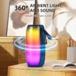 Baffle Sans Fil Étanche Avec Éclairage LED RGB - Bluetooth -  Basses Actives TWS - Son Haute Fidélité - Idéale Pour Écouter De La Musique En Extérieur - Radio FM – Image 6
