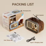 Radio FM Classique Avec Boussole - Rétroéclairée - Bluetooth - Port USB Et Carte TF – Image 4