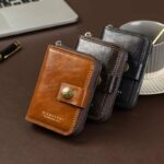 Portefeuille En Cuir Double D’inspiration Vintage Avec Plusieurs Emplacements Pour Cartes – Image 2