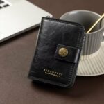 Portefeuille En Cuir Double D’inspiration Vintage Avec Plusieurs Emplacements Pour Cartes – Noir – Image 6