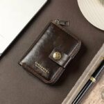 Portefeuille En Cuir Double D’inspiration Vintage Avec Plusieurs Emplacements Pour Cartes – Marron – Image 2