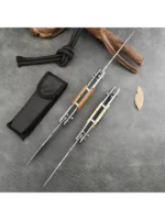 Couteau Pliant Russe À Double Tranchant – Manche En Bois Robuste – Image 10