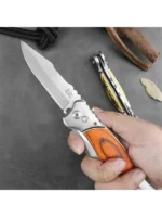 Couteau Pliant Russe À Double Tranchant – Manche En Bois Robuste – Image 11