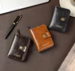 Portefeuille En Cuir Double D’inspiration Vintage Avec Plusieurs Emplacements Pour Cartes – Caramel – Image 10