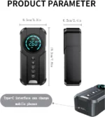 Démarreur De Voiture Portable Avec Compresseur D'air - Capacité De 10 000 BTU - Multifonctionnel – Image 8