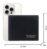 Portefeuille Homme À Deux Volets – Motif Fibre De Xarbone – Emplacements Pour Cartes Et Porte-monnaie - Noir – Image 6