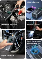 Démarreur De Voiture Portable Avec Compresseur D'air - Capacité De 10 000 BTU - Multifonctionnel – Image 4