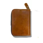 Portefeuille En Cuir Double D’inspiration Vintage Avec Plusieurs Emplacements Pour Cartes – Caramel – Image 5