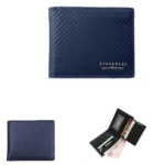 Portefeuille Homme À Deux Volets – Motif Fibre De Xarbone – Emplacements Pour Cartes Et Porte-monnaie