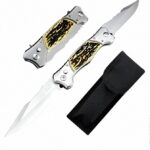 Couteau Pliant Russe À Double Tranchant – Manche En Bois Robuste