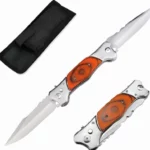 Couteau Pliant Russe À Double Tranchant – Manche En Bois Robuste
