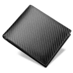 Portefeuille Homme À Deux Volets – Motif Fibre De Xarbone – Emplacements Pour Cartes Et Porte-monnaie - Noir – Image 5