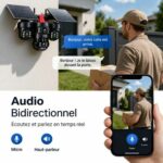 Caméra De Sécurité Extérieure PTZ 4G/LTE à Double Objectif – 8 MP UHD – Zoom 10x – Panneau Solaire 10 W – Avec Alarme – Image 2