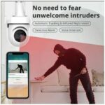 Caméra De Surveillance IP Sans Fil Lumineuse - Wi-Fi - Angle De Vision À 360° - Suivi Automatique - Résistante À L'eau – Image 6