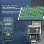 Caméra De Sécurité Extérieure PTZ 4G/LTE à Double Objectif – 8 MP UHD – Zoom 10x – Panneau Solaire 10 W – Avec Alarme – Image 6