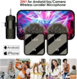 Microphone Cravate Sans Fil 3 En 1 F11-2 Pour IPhone Et Android – Réduction Du Bruit – Image 6