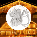Guirlande Lumineuse LED Pour Extérieur – Fil De Caoutchouc Blanc – 10 M – 100 LED – Résistante À L’eau