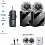 Microphone Cravate Sans Fil 3 En 1 F11-2 Pour IPhone Et Android – Réduction Du Bruit