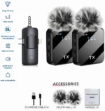 Microphone Cravate Sans Fil 3 En 1 F11-2 Pour IPhone Et Android – Réduction Du Bruit