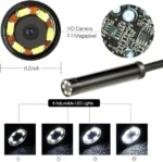 Caméra D’inspection Endoscopique Étanche IP67 Avec Système Android 3-en-1 – Câble Rigidede 2 M – Éclairage LED – Connecteurs USB – Image 6