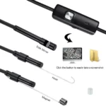 Caméra D’inspection Endoscopique Étanche IP67 Avec Système Android 3-en-1 – Câble Rigidede 2 M – Éclairage LED – Connecteurs USB – Image 5