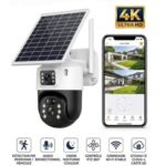 Caméra Solaire À Double Objectif Avec Connectivité 4G Ou Wi-Fi Et Batterie Intégrée