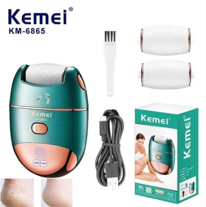 Polish_20260731_130416146 Lime À Pieds De Haute Qualité De Kemei – 3 Accessoires – Rechargeable – Lumières LED – Image 1