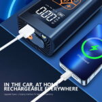 Gonfleur De Pneus Portable – Sans Fil – Batterie Rechargeable – Manomètre Numérique – Lumière LED – 120 W – Image 4