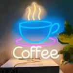 Panneau Lumineux LED Néon Pour Tasse À Café – Alimentation 5 V – Interrupteur De Réglage De L’intensité Lumineuse – Chaînette De Suspension – Image 8