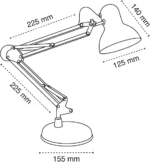 Lampe De Bureau Style Vintage – Blanc Flexo À Charnières – Corps et Tête Articulés – W-F000025 – Image 9