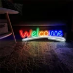 Enseigne Lumineuse LED « Welcome » Avec Éclairage Coloré – Décoration De Magasin Moderne – Image 4