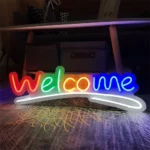 Enseigne Lumineuse LED « Welcome » Avec Éclairage Coloré – Décoration De Magasin Moderne – Image 8