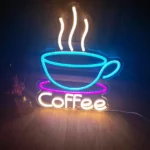 Panneau Lumineux LED Néon Pour Tasse À Café – Alimentation 5 V – Interrupteur De Réglage De L’intensité Lumineuse – Chaînette De Suspension – Image 7
