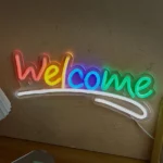 Enseigne Lumineuse LED « Welcome » Avec Éclairage Coloré – Décoration De Magasin Moderne – Image 3