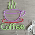 Panneau Lumineux LED Néon Pour Tasse À Café – Alimentation 5 V – Interrupteur De Réglage De L’intensité Lumineuse – Chaînette De Suspension – Image 9