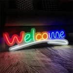 Enseigne Lumineuse LED « Welcome » Avec Éclairage Coloré – Décoration De Magasin Moderne – Image 7