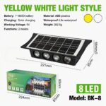 Projecteur Solaire Résistante À L’eau IP65 – Extenseur – 8 Lampe Éclairage Puissant – Image 6