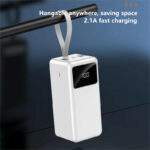 Pawer Bank Ultra-performante Aspor A319 – 50 000 MAh – Puissante – Charge Rapide – 22,5 W – 3 Câbles Intégrés – Multiport – Image 6