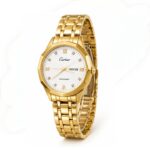 Montre À Quartz De Luxe – Bracelet En Doré
