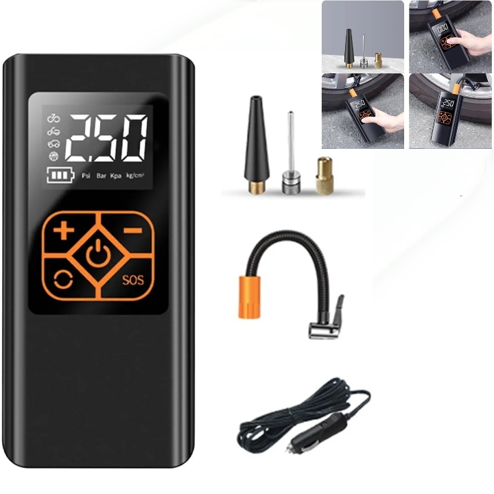 Polish_20260808_184743757 Gonfleur De Pneus Portable – Sans Fil – Batterie Rechargeable – Manomètre Numérique – Lumière LED – 120 W – Image 1