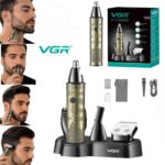 Kit De Soin Pour Hommes VGR V-621 4 En 1- Professionnel – Pour La Barbe Les Cheveux Et La Taille Du Nez