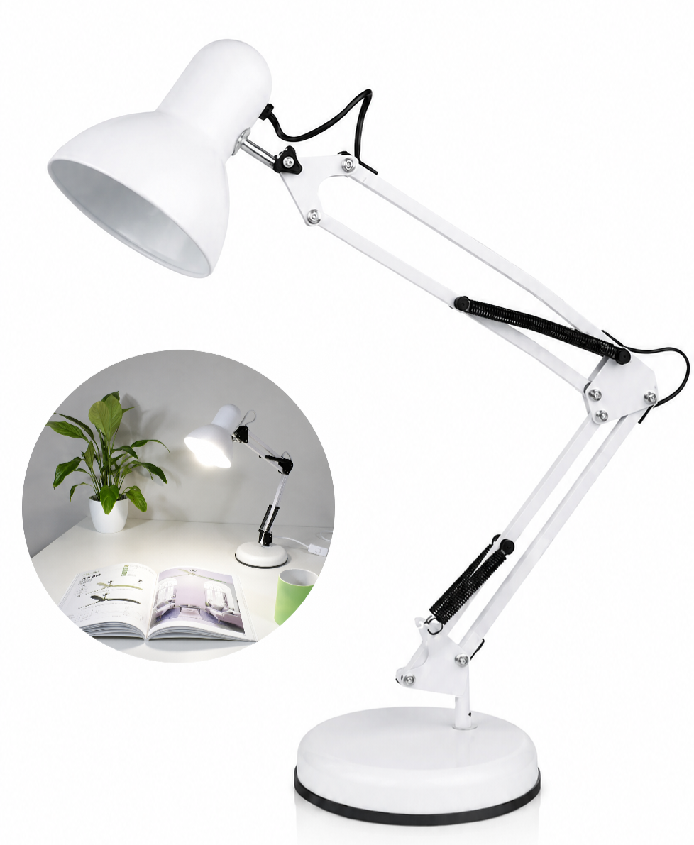 Polish_20260828_092207649 Lampe De Bureau Style Vintage – Blanc Flexo À Charnières – Corps et Tête Articulés – W-F000025 – Image 1
